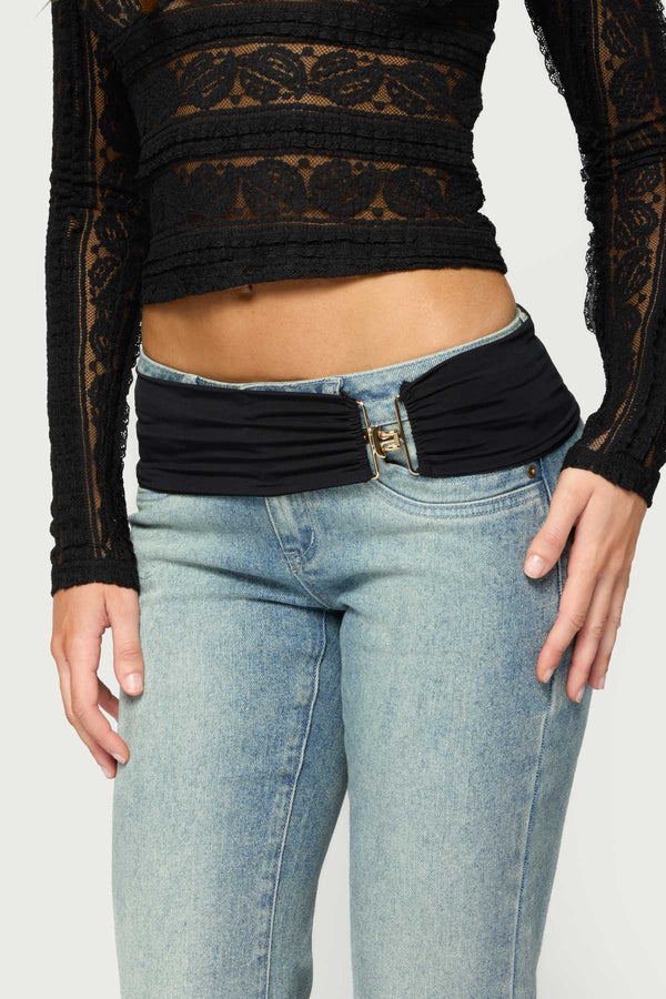 Ruched Buckle Belt