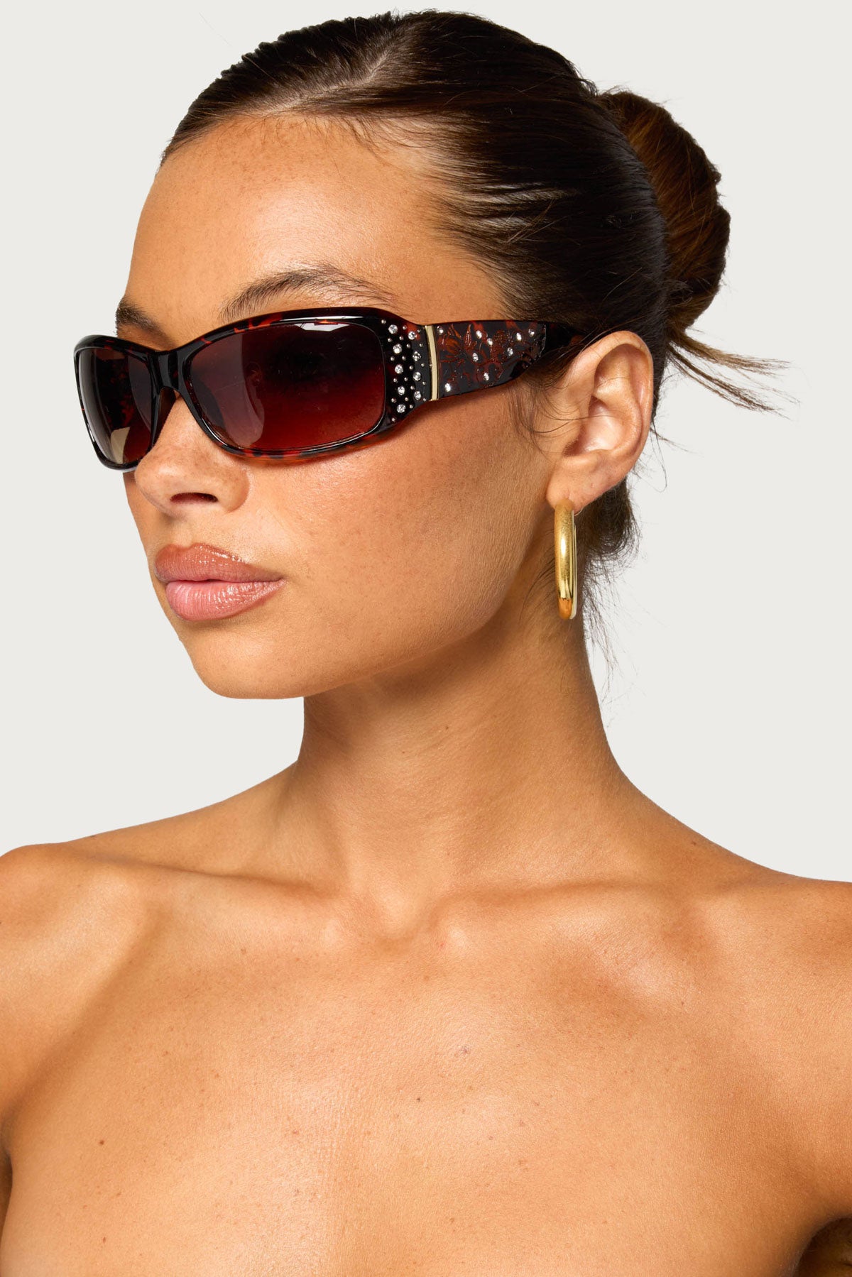 Buse Tortoise And Rhinestone Sunglasses