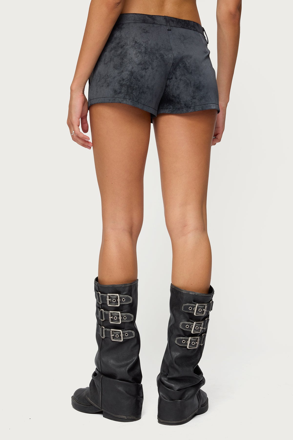 Rhiley Contrast Faux Suede Micro Shorts