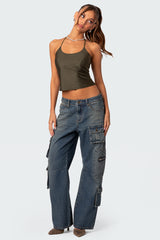 Sara Back Cut Out Halter Top