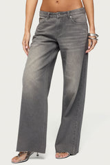 Raelynn Washed Low Rise Baggy Jeans