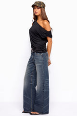 Raelynn Washed Low Rise Baggy Jeans