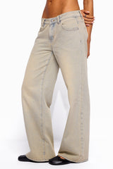 Raelynn Washed Low Rise Baggy Jeans