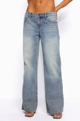 Raelynn Washed Low Rise Baggy Jeans