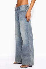 Raelynn Washed Low Rise Baggy Jeans