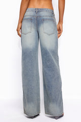 Raelynn Washed Low Rise Baggy Jeans