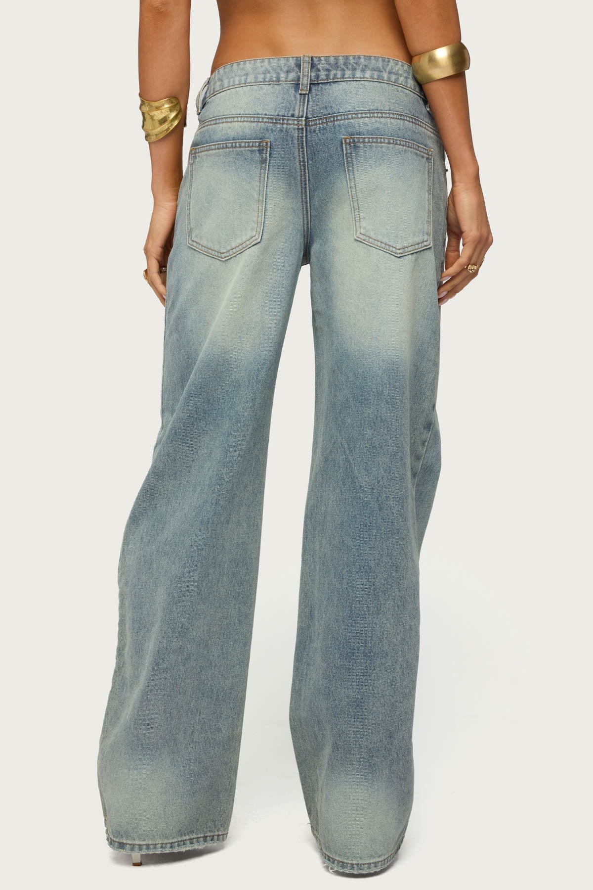 Raelynn Washed Low Rise Baggy Jeans