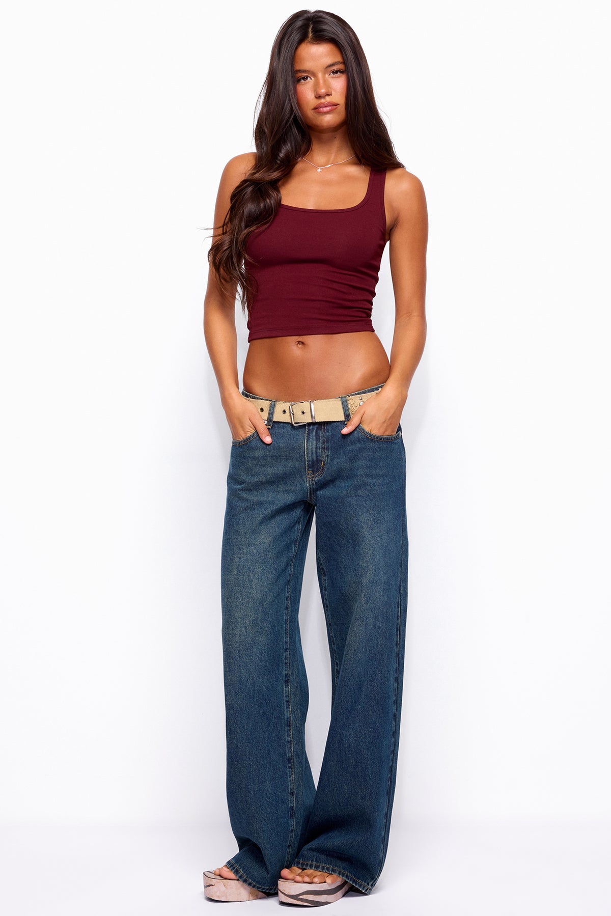 Raelynn Washed Low Rise Baggy Jeans