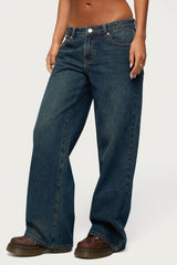 Raelynn Washed Low Rise Baggy Jeans