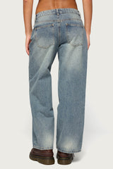Petite Raelynn Washed Low Rise Baggy Jeans