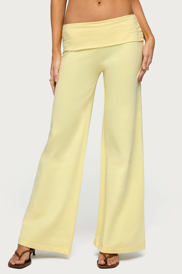 Wide Leg Foldover Pants