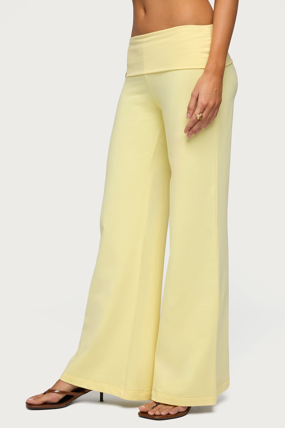 Wide Leg Foldover Pants