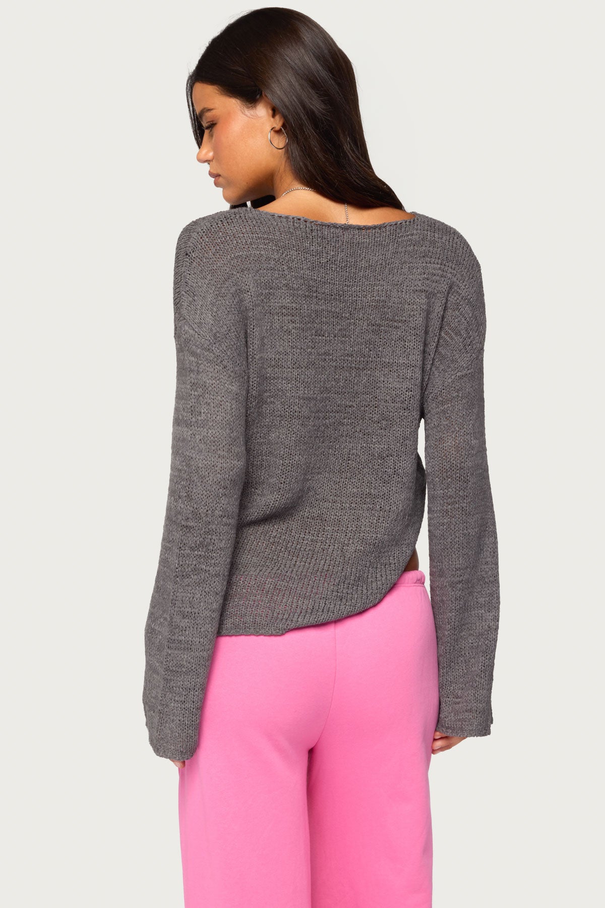 Drop Shoulder Light Knit Sweater