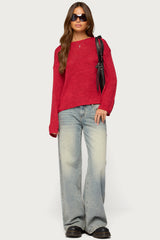 Drop Shoulder Light Knit Sweater