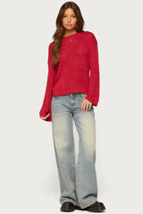 Drop Shoulder Light Knit Sweater