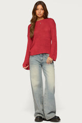 Drop Shoulder Light Knit Sweater
