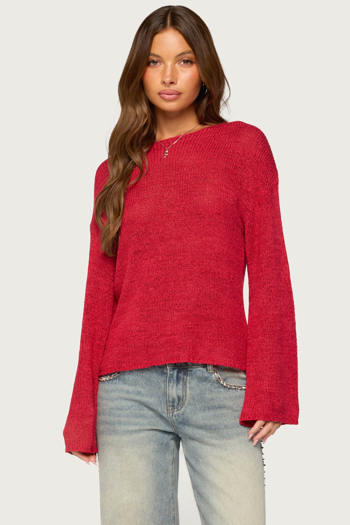 Drop Shoulder Light Knit Sweater