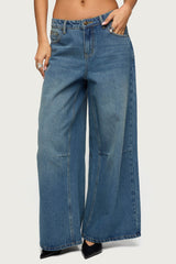 Skater Girl Washed Low Rise Baggy Jeans