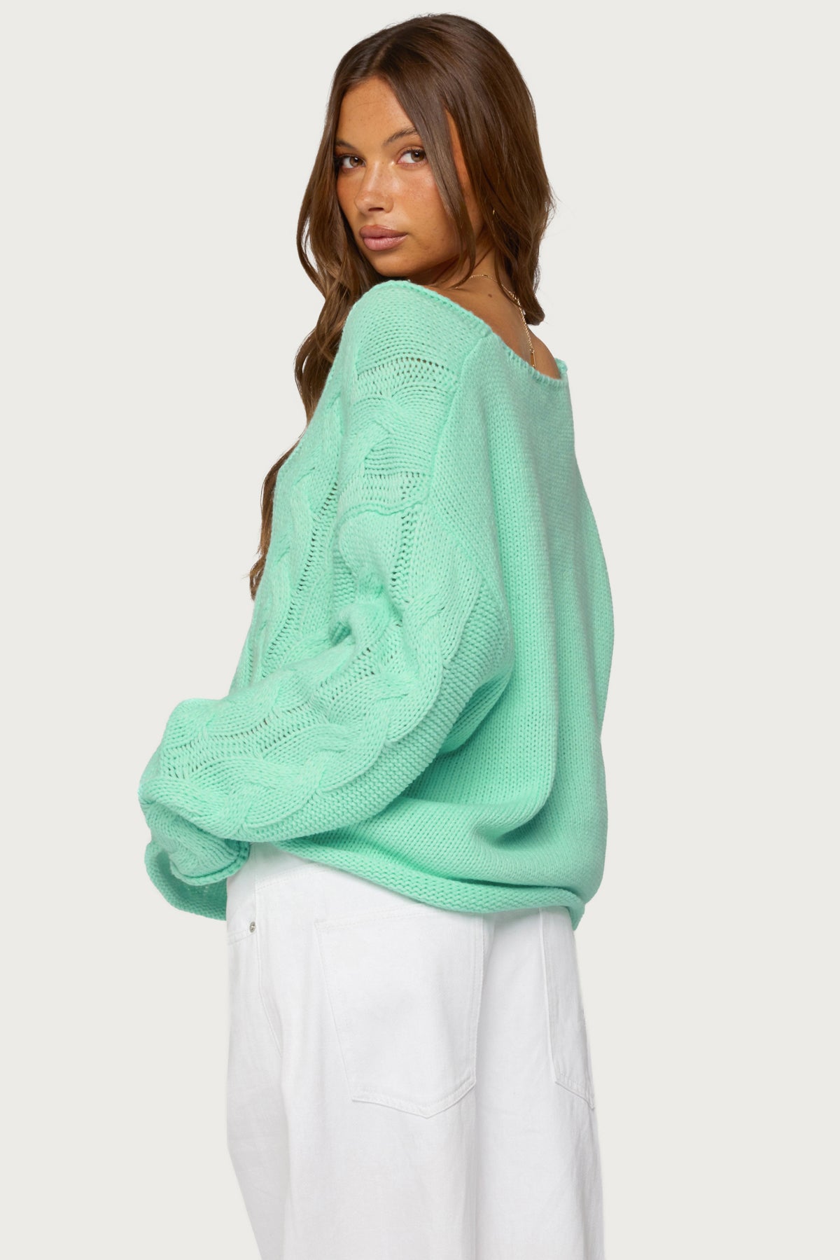 Inga Oversized Cable Knit Sweater