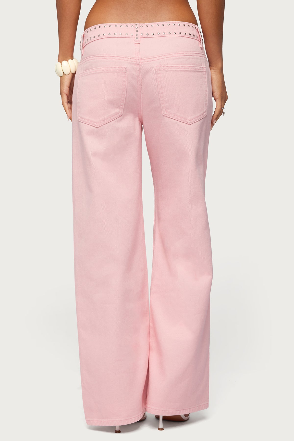 Quincy Studded Low Rise Baggy Jeans