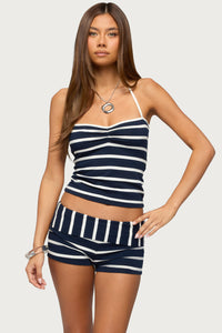 Lorenza Striped Halter Top