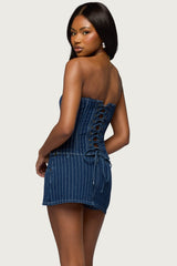 Camelia Strapless Denim Corset