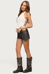 Amit Tiered Chiffon Backless Top