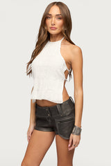 Amit Tiered Chiffon Backless Top