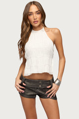 Amit Tiered Chiffon Backless Top