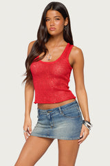 Eleora Sequin Knit Tank Top