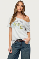 Hawaiian Babe Off Shoulder T Shirt