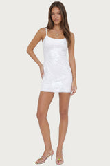 Caya Embroidered Floral Mesh Mini Dress