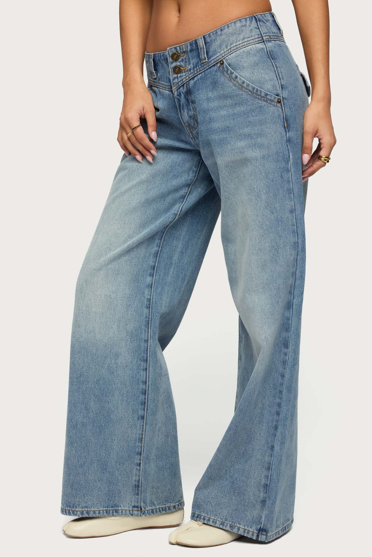 Meredith Low Rise Wide Leg Jeans