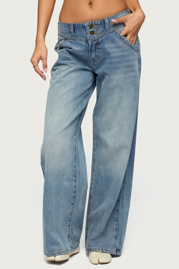 Meredith Low Rise Wide Leg Jeans