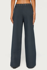 Ayve Eyelet Waist Straight Leg Pants