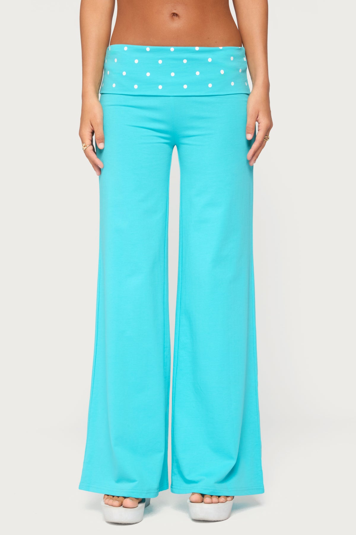 Reeva Polka Dot Foldover Pants