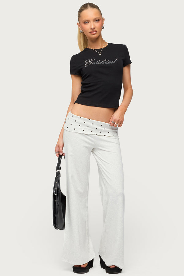 Petite Reeva Polka Dot Foldover Pants
