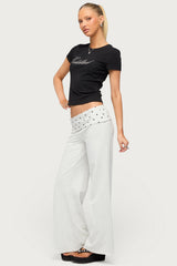 Petite Reeva Polka Dot Foldover Pants