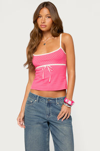Rhoda Contrast Polka Dot Tank Top