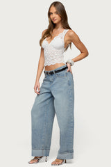 Araura Lace Velvet Floral Top