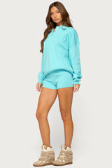 Lorie Mid Rise Ribbed Knit Shorts
