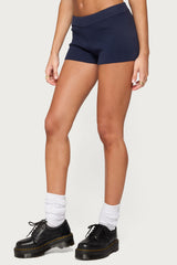 Lorie Mid Rise Ribbed Knit Shorts