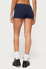 Lorie Mid Rise Ribbed Knit Shorts