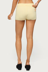 Lorie Mid Rise Ribbed Knit Shorts
