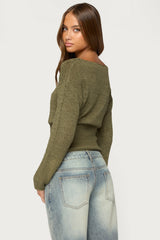 Tezi Boat Neck Light Knit Top