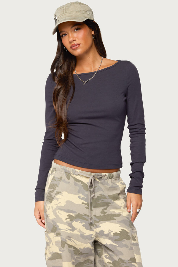 Savi Boat Neck Long Sleeve Top