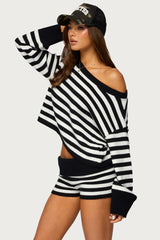 Saphi Striped Oversized Knit Sweater