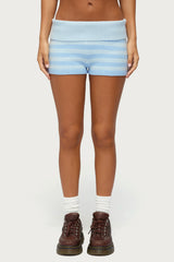 Saphi Striped Foldover Knit Shorts