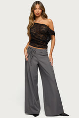 Kessa Sheer Lace Off Shoulder Top