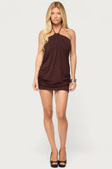 Lugenia Draped Halter Mini Dress